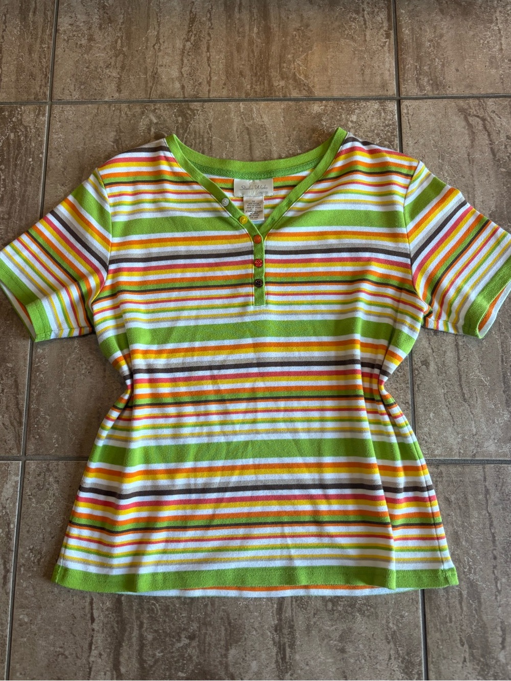 Y2K retro playground prep Studio Works striped baby tee
